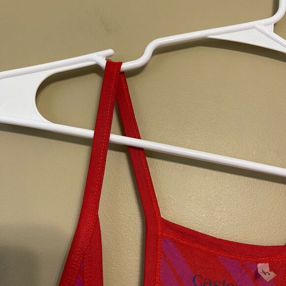 Caslon Women’s Pink Purple Red Stripe Racerback High Low Maxi Dress Size Large - Picture 3 of 8